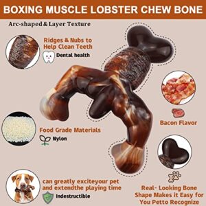 Dog Chew Toys for Aggressive Chewers Indestructible Dog Toys,Real Bacon Flavored,MOXIKIA Tough Dog Bone Chew Toy Durable Dog Toys for Medium/ Large breed Dogs, Best Extreme Chew Toys to Keep Them Busy