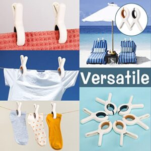 12 Pack Beach Towel Clips,Plastic Strong Pool Chair Clips,Heavy Duty Beach Towel Holder Laundry Clothes Clips for Beach Chair Pool Chair on Cruise,Windproof Clamps Clothes Pegs,No Trace,Bright Color