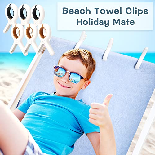 12 Pack Beach Towel Clips,Plastic Strong Pool Chair Clips,Heavy Duty Beach Towel Holder Laundry Clothes Clips for Beach Chair Pool Chair on Cruise,Windproof Clamps Clothes Pegs,No Trace,Bright Color