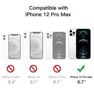 JETech Magnetic Case for iPhone 12 Pro Max 6.7-Inch Compatible with MagSafe Wireless Charging, Shockproof Phone Bumper Cover, Anti-Scratch Clear Back (Clear)