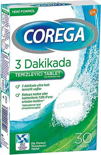 Corega Denture Cleanser 3 Minutes Rapid Action 30 tablet