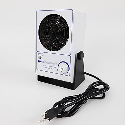 Ionizing Air Blower 110V Static Eliminator Fan 60HZ Antistatic Ionizer ESD Static Electricity Elimination Eliminator Fan Anti Electrostatic Ion Blower Adjustable Wind Speed