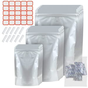 120 Packs Reusable Mylar Bags with Oxygen Absorber 1 Gallon( 9.44 Mil,10"x14" 6"x9" 4.3"x6.3" ) Mylar Bags for food storage for Grains, Wheat, Rice, Legumes, Meat Long Term Food Storage Home Organization