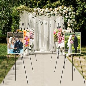 Display Easel Stand for Wedding Sign, 63" Folding Art Easel with Carry Bag, Portable Tripod for Painting, Posters, Signs, Artwork & Trade Exhibitions, Black (1 Pack)