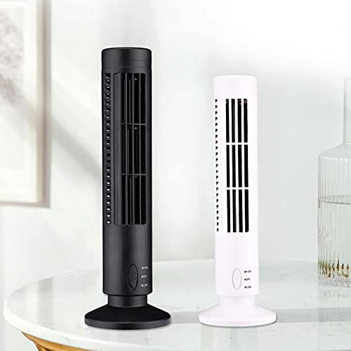 Tower Electric Fan - USB Bladeless Fan Mini Vertical Air Conditioner, Household Humidification Cooling Fan, Porsable Desktop Fan, Air Circulation Coolers for Home Office Bedroom, Black