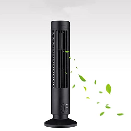 Tower Electric Fan - USB Bladeless Fan Mini Vertical Air Conditioner, Household Humidification Cooling Fan, Porsable Desktop Fan, Air Circulation Coolers for Home Office Bedroom, Black