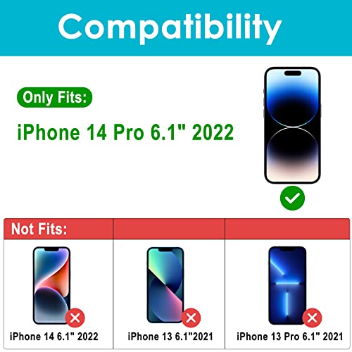 ProCase 2 Pack Privacy Screen Protector for iPhone 14 Pro 2022, 9H Anti Spy Dark Tempered Glass Screen Film Guard for iPhone 14 Pro 6.1 Inch 2022, Case Friendly Bubble Free