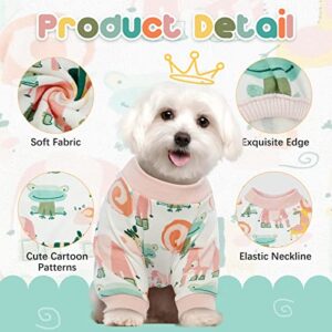 Lelepet Dog Pajamas, Dog Pjs for Small Medium Dogs, Cotton Dog Onesie Jumpsuit, Doggie Hair Shedding Cover, Cute Pet Clothes Apparel Pink