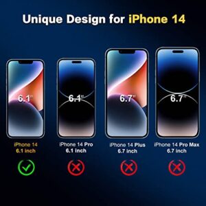Denyunuo 3 Pack Screen Protector Compatible for iPhone 14 6.1 Inch with 3 Pack Camera Lens Protector, Ultra HD Clear Tempered Glass, 9H Hardness, Anti-Scratch, Easy Install, Bubble Free, Case Friendly