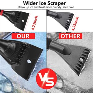 FOVAL 27" Ice Scraper Snow Brush, Wider Snow Scraper(4.73" Width) Snow Removal Car Brush with Comfortable Foam Grip for Cars, Trucks, SUVs, Windshield, Window - Winter Tool(Black)