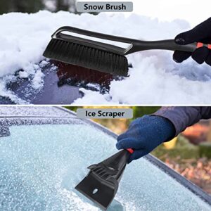 FOVAL 27" Ice Scraper Snow Brush, Wider Snow Scraper(4.73" Width) Snow Removal Car Brush with Comfortable Foam Grip for Cars, Trucks, SUVs, Windshield, Window - Winter Tool(Black)