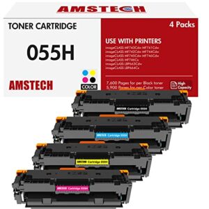 055h 055 mf743cdw toner cartridge high capacity 4 pack compatible replacement for canon cartridge 055 color imageclass mf743cdw mf741cdw mf746cdw lbp664cdw printer black/cyan/magenta/yellow