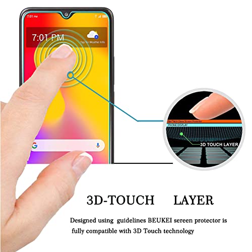 beukei (3 Pack) Compatible for TCL 30 XL/TCL 30XL (2022) Screen Protector Tempered Glass (6.82 inch),Touch Sensitive,Case Friendly, 9H Hardness