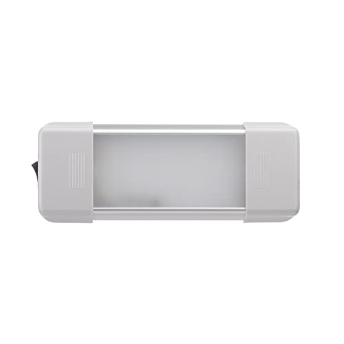 Raycharm LED Interior Utility Light Fixture 6.7" x 2.6", High Lumen-Output Low Current Draw Energy Efficient, Frosted Lens 6000K Cool-White Even Diffused Beam, On/Off Rocker Switch, 12V-24V DC, 1-Pack