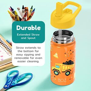 BOZ Kids Water Bottle for School with Straw Lid, Stainless Steel Insulated Water Bottle for Kids, Toddler Water Bottle, Leak Proof Water Bottle for Kids and Toddlers, 14 oz (414ml) (Space)