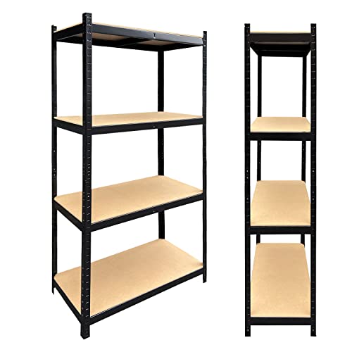 Shelving Unit Metal Shelf with 4 Tier Layer Rack Strong Steel, Adjustable Shelves Metal Shelving Rack 1411 LBS Capacity, Standing Shelving Unit Multipurpose Shelf 63.78 x 31.5 x 15.74 inch, Black