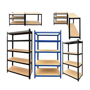heavy duty shelf garage shelving unit steel metal storage 5 level adjustable shelves rack, 78" hx40 wx20 d (black)