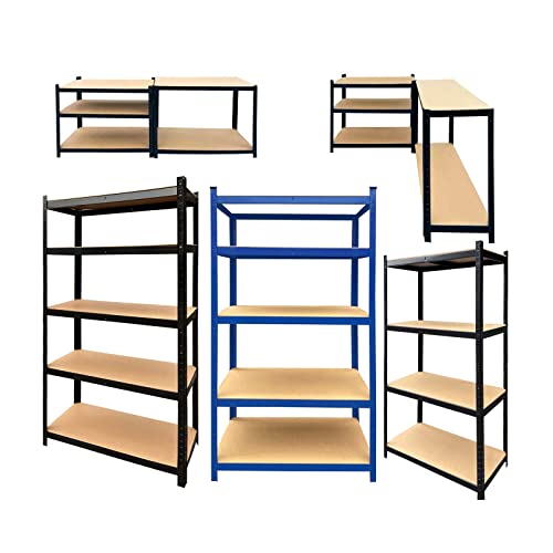 Heavy Duty Shelf Garage Shelving Unit Steel Metal Storage 5 Level Adjustable Shelves Rack, 78" Hx40 Wx20 D (Black)