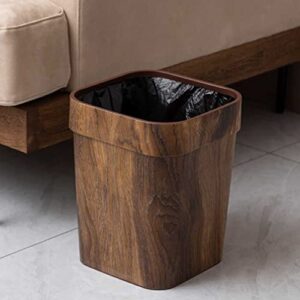 LIFKOME Trash Can Wood Small Square Wastebasket Garbage Container Bin Farmhouse Wooden Trash Can Small Square Wastebasket Garbage Container Bin Holder Trash Can Pail for Bathroom Kitchen Home