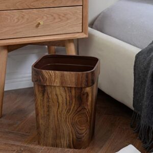 LIFKOME Trash Can Wood Small Square Wastebasket Garbage Container Bin Farmhouse Wooden Trash Can Small Square Wastebasket Garbage Container Bin Holder Trash Can Pail for Bathroom Kitchen Home