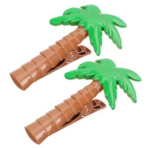 Cabilock 2pcs Beach Towel Clips Palm Tree Shape Towel Clamps Fixing Clips Powerful Beach Pool Lounge Chair Clips Quilt Clips Clamps