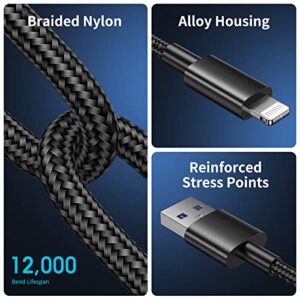 iPhone Charger Cable 3ft Lightning to USB Cables Fast iPhone Charging Cord 5Pack [Apple MFi Certified] Nylon Braided for iPhone 14 Pro Max/iPhone 13 plus/12 Pro/11 Mini/XR/Xs/X/8/7/6S/6/SE/iPad Air