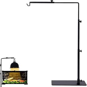 szdadjy reptile lamp stand for habitat cage, landing lamp holder bracket with base, support for reptile terrarium light stand (medium-sized)