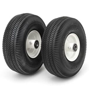 lapp wheels 4.10/3.50-4 heavy duty pneumatic tire wagon/hand truck/dolly cart/mower replacement,2 pack