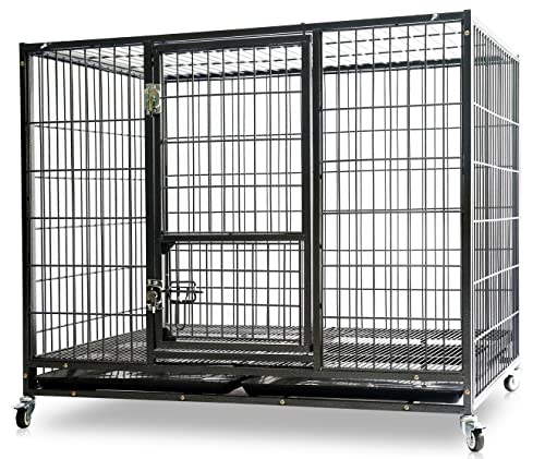 Homey Pet 43" Stackable Heavy Duty Cage W/Feeding Door, Casters and Tray