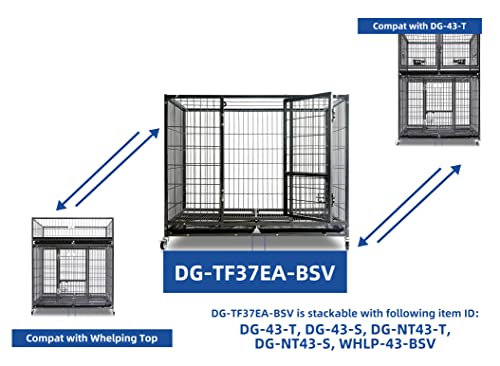 Homey Pet 43" Stackable Heavy Duty Cage W/Feeding Door, Casters and Tray