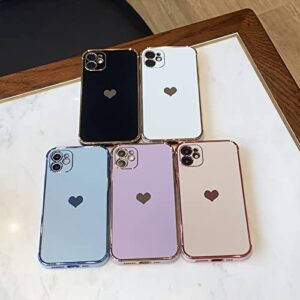 Rxuiael for Heart iPhone 12 Case for Women iPhone 12 Covers Soft Luxury iPhone 12 Phone Cases 6.1inch only (Blue)