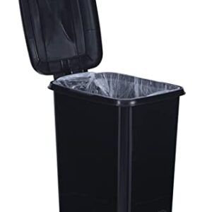 Superio Slim Trash Can with Foot Pedal – 6.5 Gallon Step-On Trash Can with Lid, Medium Plastic Garbage Can, Trashcan for Bathroom, Kitchen, Office, Bedroom, Dorm, Patio – Black, 2