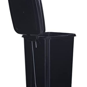 Superio Slim Trash Can with Foot Pedal – 6.5 Gallon Step-On Trash Can with Lid, Medium Plastic Garbage Can, Trashcan for Bathroom, Kitchen, Office, Bedroom, Dorm, Patio – Black, 2