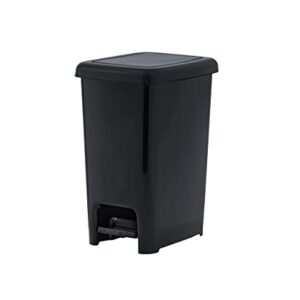 Superio Slim Trash Can with Foot Pedal – 6.5 Gallon Step-On Trash Can with Lid, Medium Plastic Garbage Can, Trashcan for Bathroom, Kitchen, Office, Bedroom, Dorm, Patio – Black, 2