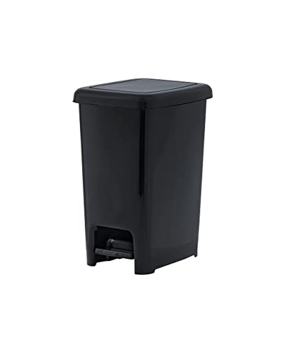 Superio Slim Trash Can with Foot Pedal – 6.5 Gallon Step-On Trash Can with Lid, Medium Plastic Garbage Can, Trashcan for Bathroom, Kitchen, Office, Bedroom, Dorm, Patio – Black, 2