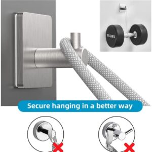 Towel Hooks Bathroom Coat Robe Hook，No Punch Heavy Duty Waterproof Hanging Cap Adhesive Hook for Bathroom, Bedroom, RV & Kitchen - 4 Pieces (Sliver)