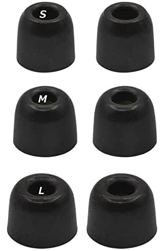 BLLQ Earbud Memory Foam Tips Earbuds Replacement Tips Ear Tips Earbuds Foam Eartips Compatible with Sony Headphones , S/M/L 6 Pairs , Foam Black