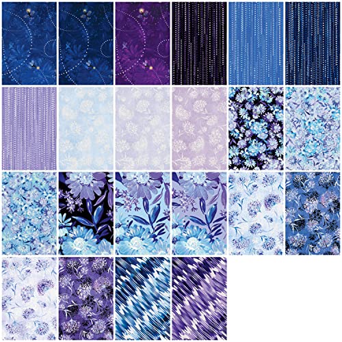 Kanvas Studio Shimmering Twilight Pinwheel 40 2.5-inch Strips Jelly Roll Benartex