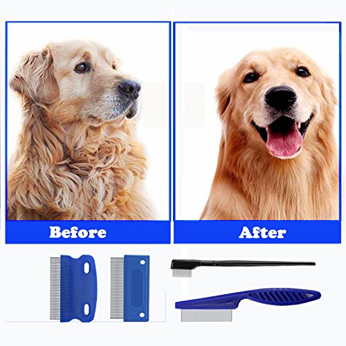 5 Pieces Pet Dog Eye Combs Tear Stain Remover Combs Pet Grooming Comb,Pet Lice Comb Remove Fleas and Flea Eggs Pet Comb for Removal Dandruff, Hair Stain,for Small Pet Cat Dogs Removing Crust and Mucus (5-Set)