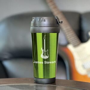 LaserGram 16oz Coffee Travel Mug, Alien Head, Personalized Engraving Included (Green)