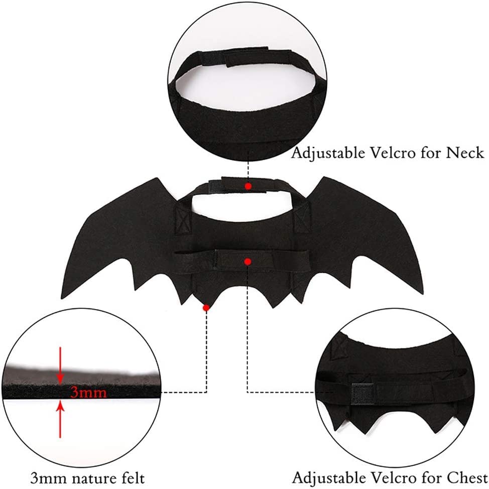 TOLOG Dog Costume Bat Wings for Small Medium Dog & Cat Halloween Pet Costumes Bats Cosplay Cute Puppy Party Dress Up Apparel