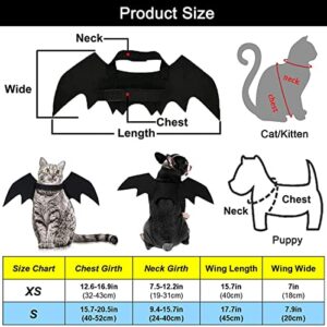 TOLOG Dog Costume Bat Wings for Small Medium Dog & Cat Halloween Pet Costumes Bats Cosplay Cute Puppy Party Dress Up Apparel