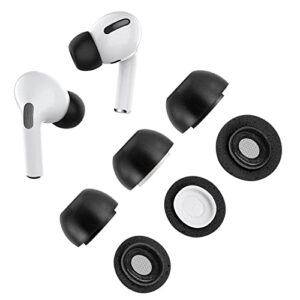 memory foam replacement premium ear tips for apple airpods pro wireless earbuds, ultra-comfort, noise reduction, anti-slip eartips, fit in the charging case, easy install, 3-paris mixed sizes