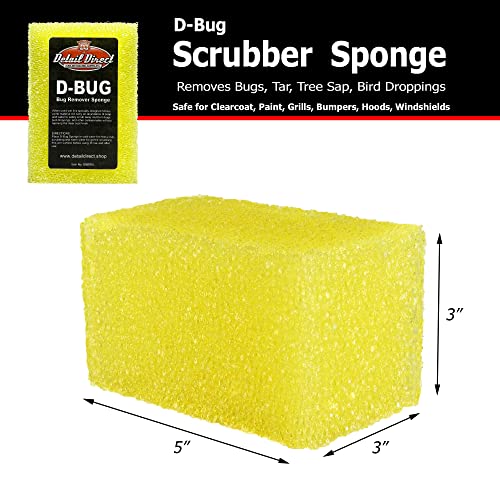 DETAIL DIRECT D-Bug Scrubber Sponge for Car Detailing, Yellow