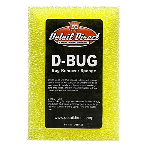 DETAIL DIRECT D-Bug Scrubber Sponge for Car Detailing, Yellow