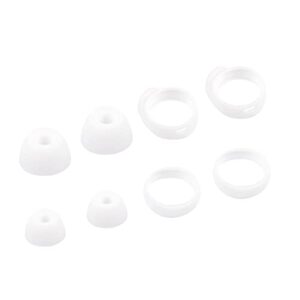 rieyuf replacement wingtip and ear tip set compatible with galaxy buds/galaxy buds plus (not compatible with galaxy buds pro), wingtips 2 size 2 pairs and ear tips 2 size 2 pairs, white