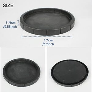 Lucky Interests 3pcs Reptile Food Water Bowl, Round Basin Tortoise Food Dish with 3 Tongs, Black Lightweight Reptile and Amphibians Feeder Shallow Reptile Food Container for Turtle, Lizard, Gecko