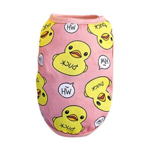 little yellow duck cartoon backpack pet clothes dog cat supplies spring summer autumn winter suit clothes pet clothes hangers for closet (pink, xs)