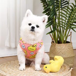 Little Yellow Duck Cartoon Backpack Pet Clothes Dog Cat Supplies Spring Summer Autumn Winter Suit Clothes Pet Clothes Hangers for Closet (Pink, XS)
