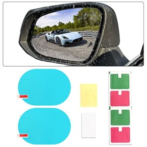 4pcs car rearview mirror film,waterproof rainproof film high-definition transparent safe driving sticker,car accessories rearview mirror film for car,suv,truck,motorcycles (oval)